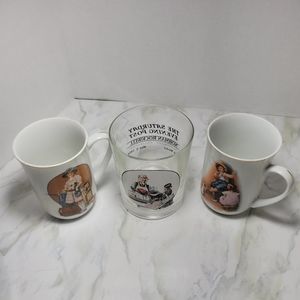 Vintage Norman Rockwell. Mugs Set From 1981
